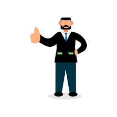 a successful boss Flat Cartoon vector Illustration