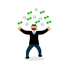 a successful boss Flat Cartoon vector Illustration