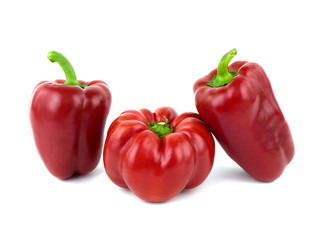 Red peppers on a white background