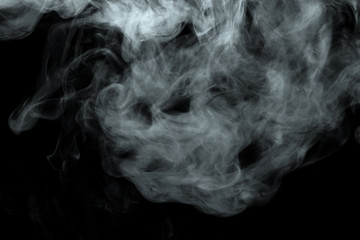 Abstract powder or smoke effect isolated on black background