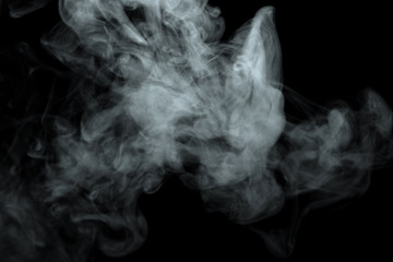 Abstract powder or smoke effect isolated on black background