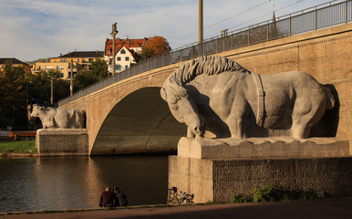 Halle; Kröllwitzer Brücke über die Saale
