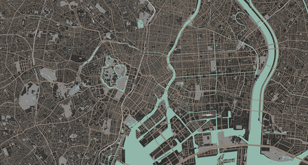 Detailed map of Tokyo, Japan