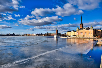Fototapeta premium Stockholm City in Sweden during winter.