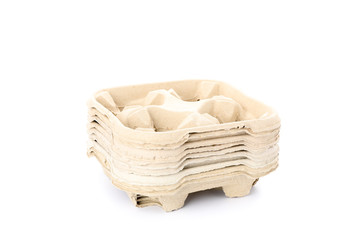 Pile of drink stands isolated on white background