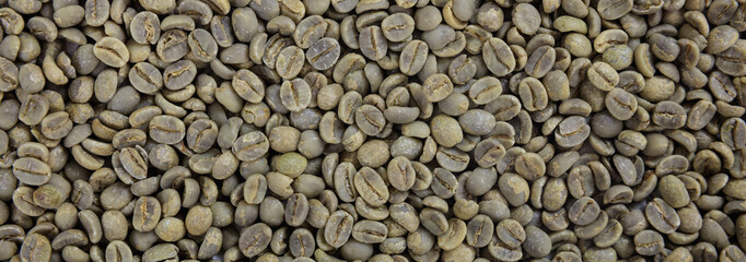 Coffee beans roasting full background, banner