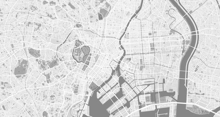 Fototapeta na wymiar Detailed map of Tokyo, Japan