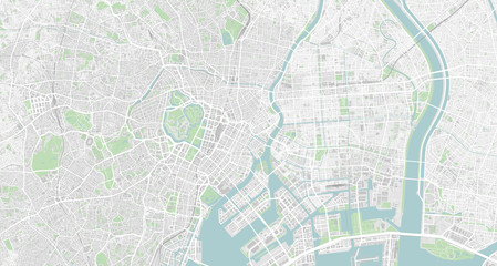 Detailed map of Tokyo, Japan
