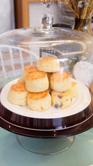 Fresh bake scone in cake stand