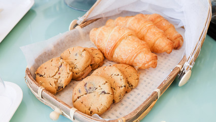 Fresh bake cookies and croissants