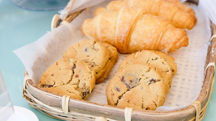 Fresh bake cookies and croissants