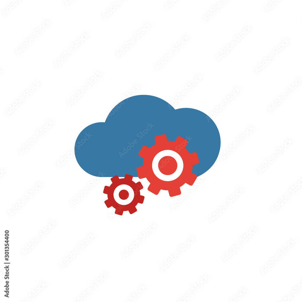 Poster cloud management icon. flat creative element from big data icons collection. colored cloud managemen