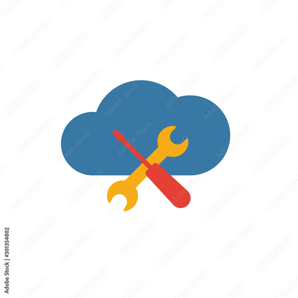 Poster cloud service icon. flat creative element from big data icons collection. colored cloud service icon