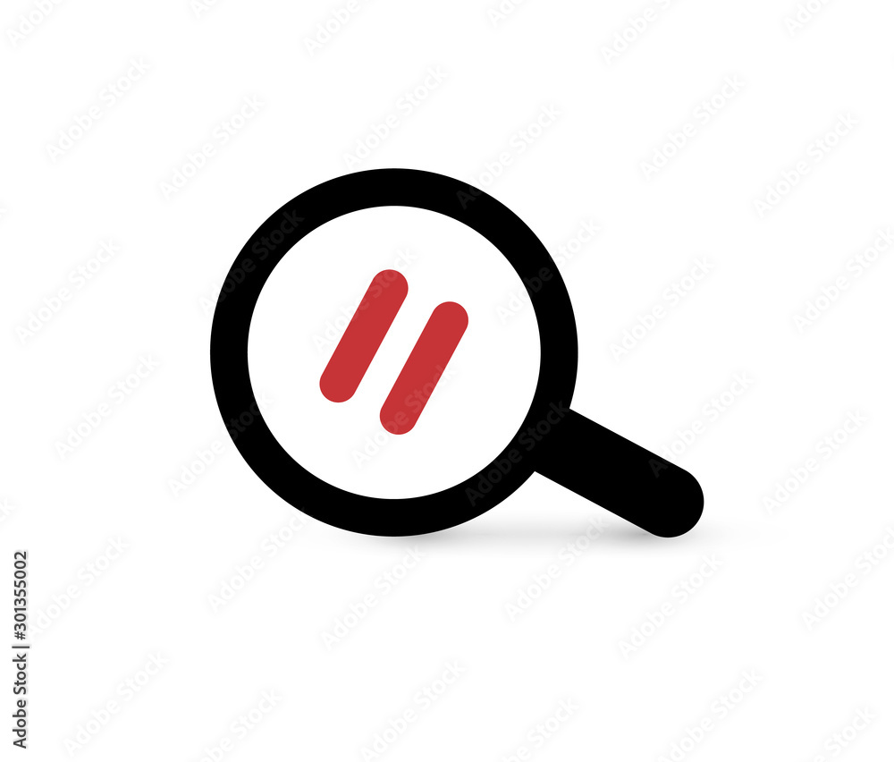 Poster search icon, seo of big data symbol, web navigation sign, line style simple magnifier graphic elemen