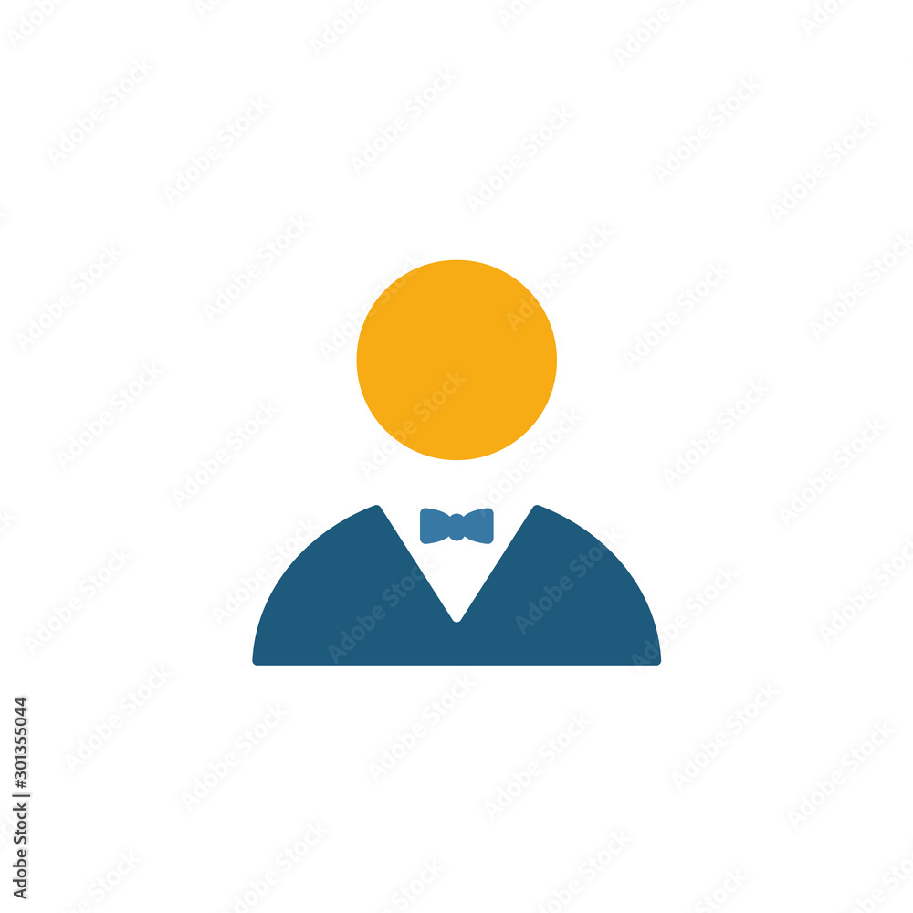Poster bartender icon. flat creative element from bar and restaurant icons collection. colored bartender ic