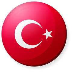 Circular country flag icon illustration ( button badge ) / turkey