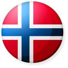 Obraz premium Circular country flag icon illustration ( button badge ) / Norway