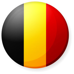 Fototapeta premium Circular country flag icon illustration ( button badge ) / Belgium