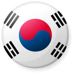 Circular country flag icon illustration ( button badge ) / South korea
