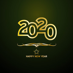 Vector Abstract cover Golden text 2020