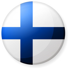 Obraz premium Circular country flag icon illustration ( button badge ) / Finland