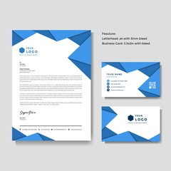 Professional creative letterhead and business card vector template