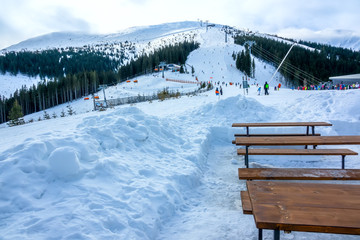 Rest Place on the Ski Slope