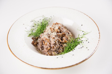 risotto with bacon and spices