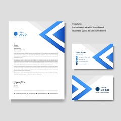 Professional creative letterhead and business card vector template