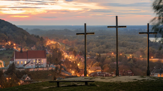 Kazimierz Dolny - G&oacute;ra Trzech Krzyży panorama