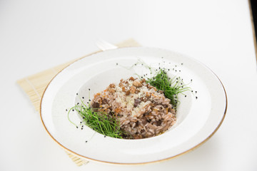 risotto with bacon and spices