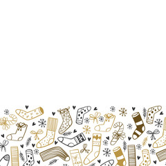 Christmas background, hand drawn elements. Ideal for web site, web page, flyer, poster or advert..