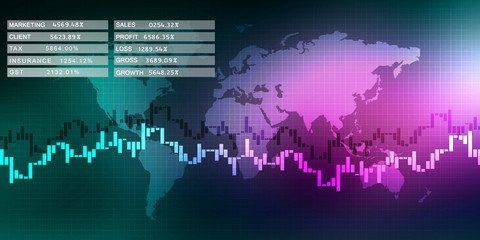 2d rendering Stock market online business concept. business Graph 