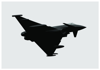 Eurofighter Typhoon. Fighter jet in the sky. vector image for illustration. Vector template.