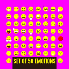 collection of 58 emotions