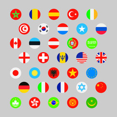 World Vector Flags round version