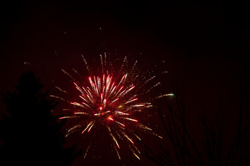Fototapeta premium ein schönes buntes Feuerwerk zu Silvester