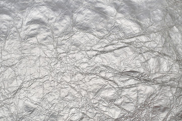 Texture of crumpled silver foil