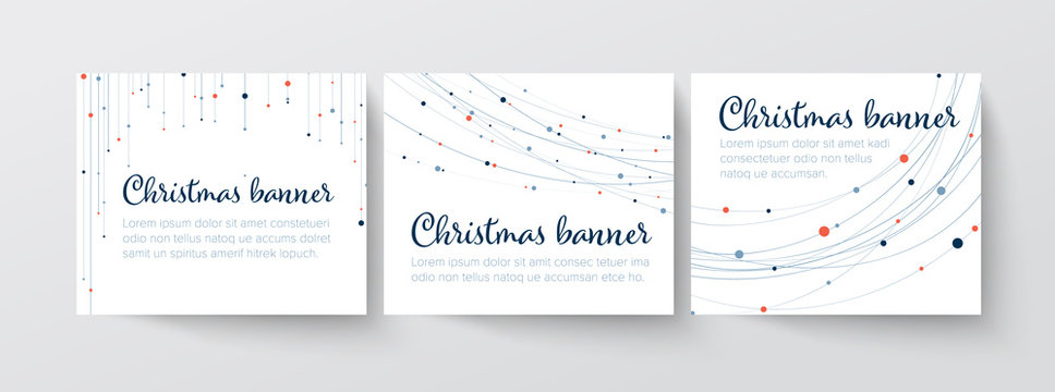 Set of christmas Inline/Medium Rectangle banner templates