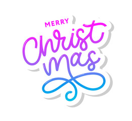 Merry Christmas gold glittering lettering design. Vector illustration EPS 10