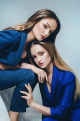 Beautiful portrait of two sisters 