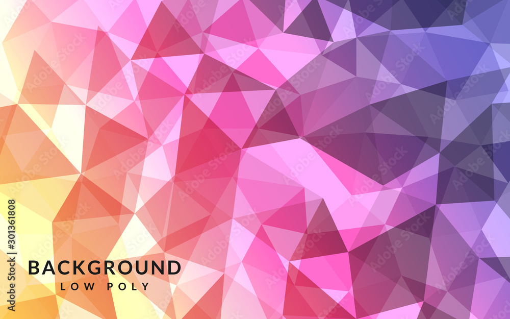 Aufkleber cool background low poly, modern design with gradient color, abstract pattern polygonal.
