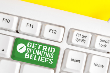 Word writing text Get Rid Of Limiting Beliefs. Business photo showcasing remove negative beliefs...