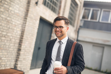 Businessman going to work