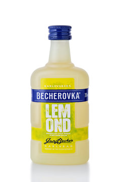 2019, November 5-th, Minsk, Belarus - Karlsbader Becher-Bitter, Becherovka Lemond