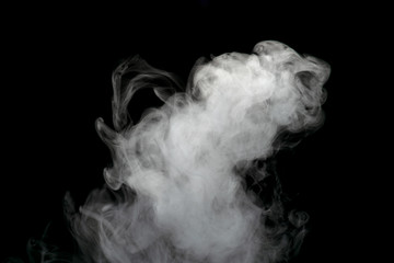 Abstract powder or smoke isolated on black background