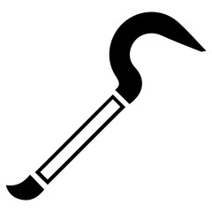 crowbar with curved chisel end vector Too icon design