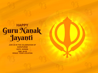 poster for Guru Nanak Jayanti or Guru Purab with nice and creative design illustration. Kartik Purnima_Vector, Illustration.