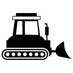 bulldozer heavy equipment vector icon design