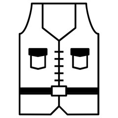 Worker Safety Vest Gear Vector Icon Design